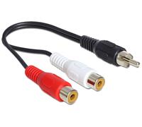Delock 84493 cable de audio 0,2 m rca 2 x rca negro