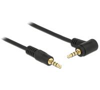 DeLOCK Cable Audio 3.5 mm Jack Macho a Macho Angulado 2 Metros Negro 4 Polos Referencia 84740