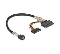 DeLOCK 84823 adaptador de cable SFF-8643 U.2 SFF-8639/SATA 15 Pin Negro - Adaptador para cable (SFF-8643, U.2 SFF-8639/SATA 15 Pin, Male connector / Female connector, 0,3 m, Negro)