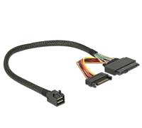 DeLOCK 84823 adaptador de cable SFF-8643 U.2 SFF-8639/SATA 15 Pin Negro - Adaptador para cable (SFF-8643, U.2 SFF-8639/SATA 15 Pin, Male connector / Female connector, 0,3 m, Negro)