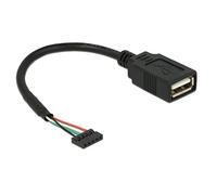 DeLOCK 84831 - Cable USB (0,15 m, USB A, 2.0, Female Connector/Female Connector, 480 Mbit/s, Negro)