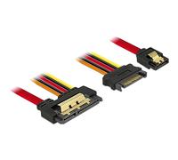 DeLOCK 85228 cable de SATA 0,3 m SATA 7-pin SATA 22-pin Negro - Cable SATA (0,3 m, SATA III, SATA 7-pin, SATA 22-pin, Female connector / Female connector, Negro)