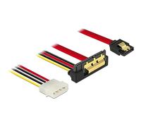 DeLOCK 85231 cable de SATA 0,3 m SATA 7-pin + Molex (4-pin) SATA 22-pin Negro - Cable SATA (0,3 m, SATA III, SATA 7-pin + Molex (4-pin), SATA 22-pin, Female connector / Female connector, Negro)