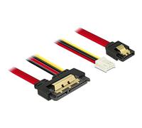 DeLOCK 85234 cable de SATA 0,3 m SATA 7-pin + Molex (4-pin) SATA 22-pin Negro - Cable SATA (0,3 m, SATA III, SATA 7-pin + Molex (4-pin), SATA 22-pin, Female connector / Female connector, Negro)