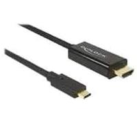 DeLOCK 85290 1m USB C HDMI Negro adaptador de cable de vídeo - Adaptadores de cable de vídeo (1 m, USB C, HDMI, Macho, Macho, Oro)