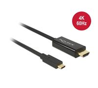 DeLOCK 85292 adaptador de cable de vídeo 3 m USB Tipo C HDMI Negro