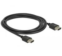 DeLOCK Cable HDMI Ultra High Speed 8K 60 Hz 2 m 48 Gbps Certificado, 3D, 3840x2160, 5120x2880, 7680x4320, 240 Hz, Negro, 85294