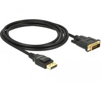 Delock 85313 adaptador de cable de vídeo 2 m displayport dvi-d negro