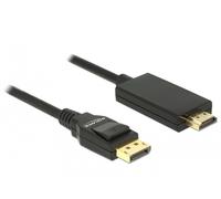 Delock 85316 adaptador de cable de vídeo 1 m displayport hdmi negro