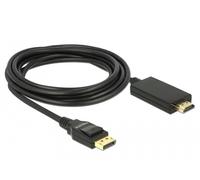 Delock 85318 adaptador de cable de vídeo 3 m displayport hdmi negro