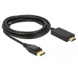 Delock 85318 adaptador de cable de vídeo 3 m displayport hdmi negro