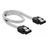 Delock 85341 cable de sata 0,3 m sata 7-pin negro, transparente
