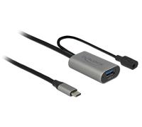DeLOCK 85391 - Cable USB (5 m, USB A, USB C, 3.1 (3.1 Gen 1), Negro, Gris)