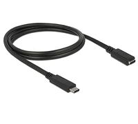 Delock 85533 Alargador SuperSpeed USB (USB 3.1 Gen 1) USB Type-C™ macho > puerto hembra 3 A de 1,0 m negro