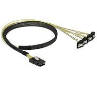 DeLOCK 85686 adaptador de cable 1 x Mini SAS SFF-8087 4 x SATA 7 pin Negro, Amarillo - Adaptador para cable (1 x Mini SAS SFF-8087, 4 x SATA 7 pin, 0,5 m, Negro, Amarillo)