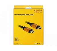 DeLOCK high speed HDMI cable, 48 Gbps, 8K, 60 Hz, 1.5 m. Black/Gold, 85728