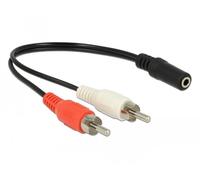 Delock 85806 cable de audio 0,2 m 2 x rca 3,5mm negro, rojo, blanco
