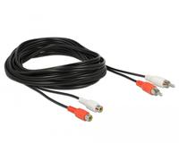 Delock 85807 cable de audio 5 m 2 x rca negro, rojo, blanco