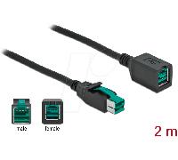Delock PoweredUSB - Cable alargador (12 V, 2 m)