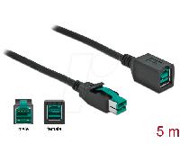 DeLock PoweredUSB - Cable alargador (12 V, 5 m)