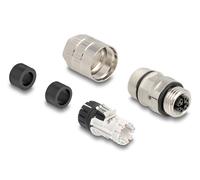 Delock 86056 conector m12 negro, acero inoxidable