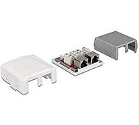 DeLOCK 86197 2 x RJ-45 Color blanco - Toma de corriente (59 mm, 61 mm, 29,5 mm)