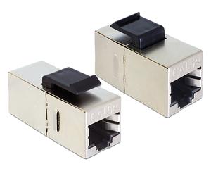 Delock 86204 cambiador de género para cable rj45 negro, plata
