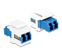 DeLOCK 86357 LC Duplex LC Duplex Azul, Color blanco adaptador de cable - Adaptador para cable (LC Duplex, LC Duplex, Hembra/hembra, Azul, Color blanco, 21,8 mm, 34,5 mm)