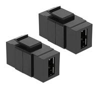 DeLOCK 86368 Adaptador de Cable USB 2.0 a USB 2.0 A Negro - Adaptador DE Cable (USB 2.0 A, USB 2.0 A, Hembra/HEMBRE, Oro, Negro, 22.3 mm)