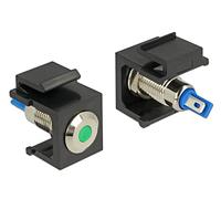 DeLOCK 86463 Keystone LED Negro, Azul, Verde, Acero inoxidable - Conector (Keystone LED, Negro, Azul, Verde, Acero inoxidable, 6 DC, 3 A, 16,3 mm, 27,3 mm)