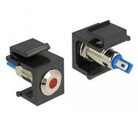 Delock 86464 conector keystone led negro, azul, rojo, acero inoxidable