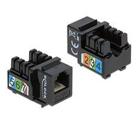 DeLOCK 86468 módulo de Conector de Red Keystone Modul Cat.3, UTP, Schwarz, Plano, Negro, RJ-12, LSA, Hembra, 24/26