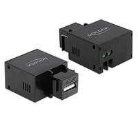 DeLOCK 86506 módulo de Conector de Red 86506, Plano, Negro, USB A, Terminal, Hembra, De plástico