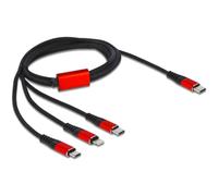 DeLOCK 86711 cable USB 1m USB 2.0 USB C USB C/Micro-USB B/Lightning Negro, Rojo