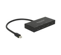DeLOCK 87693 divisor de video DisplayPort 4x DisplayPort - Splitter de vídeo (DisplayPort, 4x DisplayPort, 1x mini Displayport, Negro, Metal, 0,3 m)