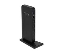 DeLock 87746 - Estación de Acoplamiento USB C (4 K, HDMI/DP 1.4, USB 3.2, GigaLAN, Auriculares, PD 3.0 - 85 W), Color Negro