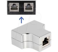 DeLOCK Divisor RJ45/T Adaptador 1 x RJ45 Hembra a 2 x RJ45 Hembra Cat.5e STP