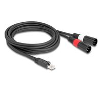 Delock 88173 cable de audio 2 m rj-45 2 x xlr (3-pin) negro