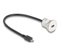 Delock 88184 cable usb usb 2.0 0,3 m usb b negro, plata
