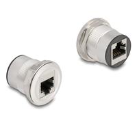 Delock 88190 toma de corriente 2 x rj-45 negro, plata
