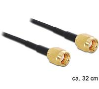 Delock 88475 cable coaxial 0,32 m rp-sma oro, negro