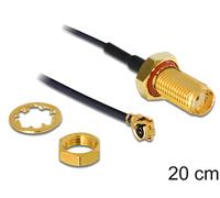 Delock 88747 cable coaxial 0,2 m negro