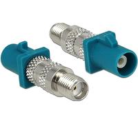 DeLOCK 88932 Adaptador de Cable - Adaptador para Cable (Fakra Z, SMA, Azul, Macho/Hembra, níquel, Bolsa de plástico)