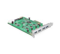 DeLOCK 89325 Tarjeta PCI Express USB 3.2 Gen 1, 4 Puertos USB 3.0 PCIe con Chip Renesas uPD720202 y Puerto SATA Interno, Compatible Windows XP/Vista/7