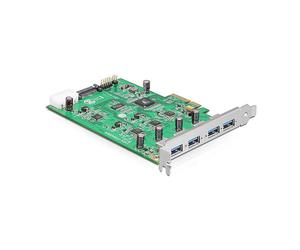DeLOCK 89325 Tarjeta PCIe USB 3.0 (USB 3.2 Gen 1) de 4 Puertos Interna, Controlador Renesas uPD720202, 5 Gbit/s, para Windows