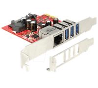 DeLOCK 89382 - Tarjeta de Red Ethernet (5000 Mbit/s, Interno - Tarjetas de Red (Interno, con Cable, PCI Express, Ethernet, 5000 Mbit/s, Gris, Rojo)