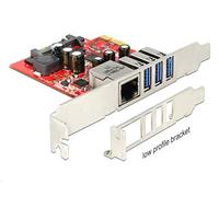 DELOCK 89382 - Controlador USB 3,0, 3 puertos, Giga-LAN, PCIe, LP
