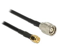 Delock 89514 cable coaxial rg-58 c/u 2,5 m rp-tnc sma negro