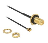 Delock 89584 cable coaxial rp-sma mhf negro, oro