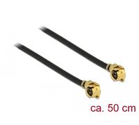 Delock 89611 cable coaxial 1.13 0,5 m mhf (i-pex) negro, oro